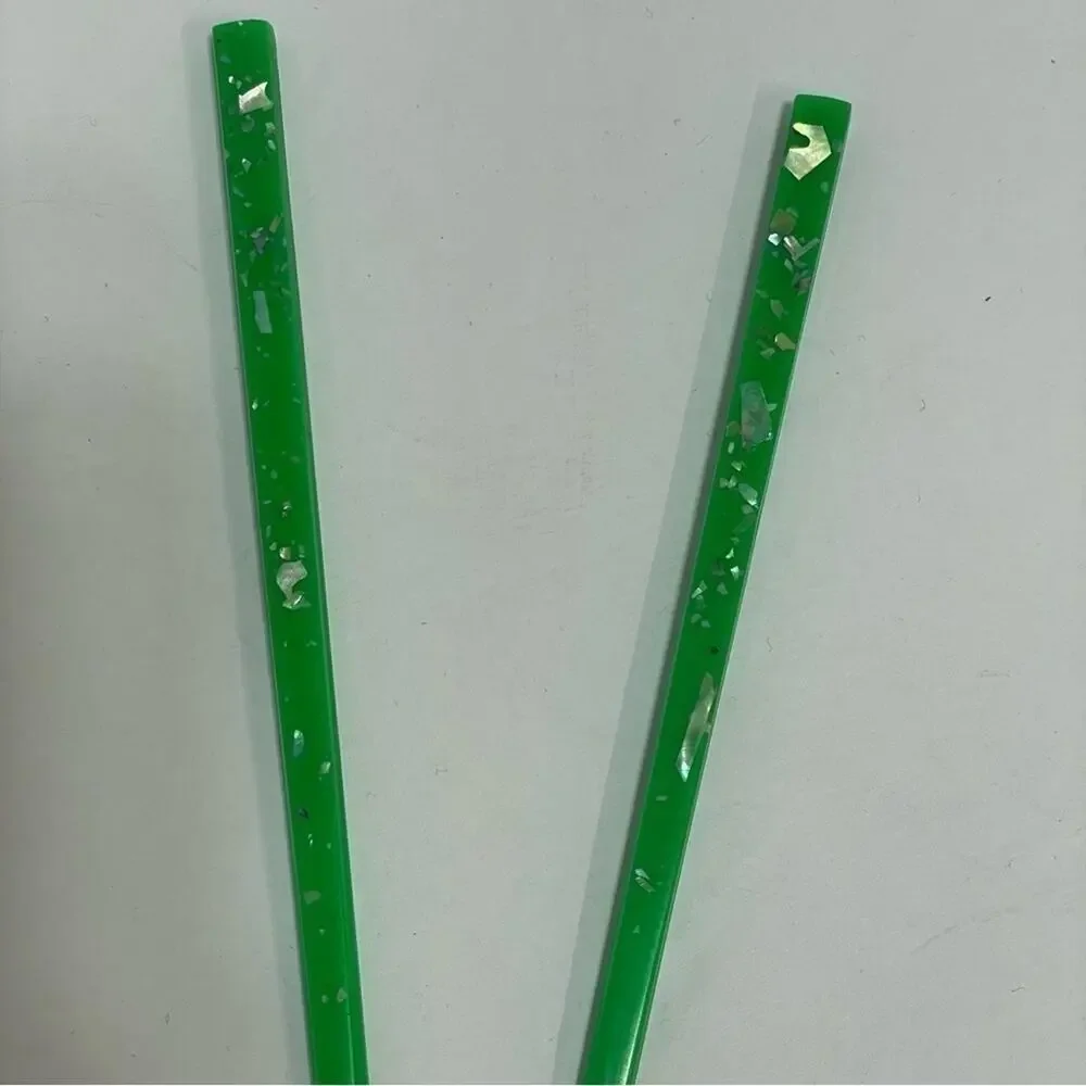 Hair Chopsticks Set of 2 pink green